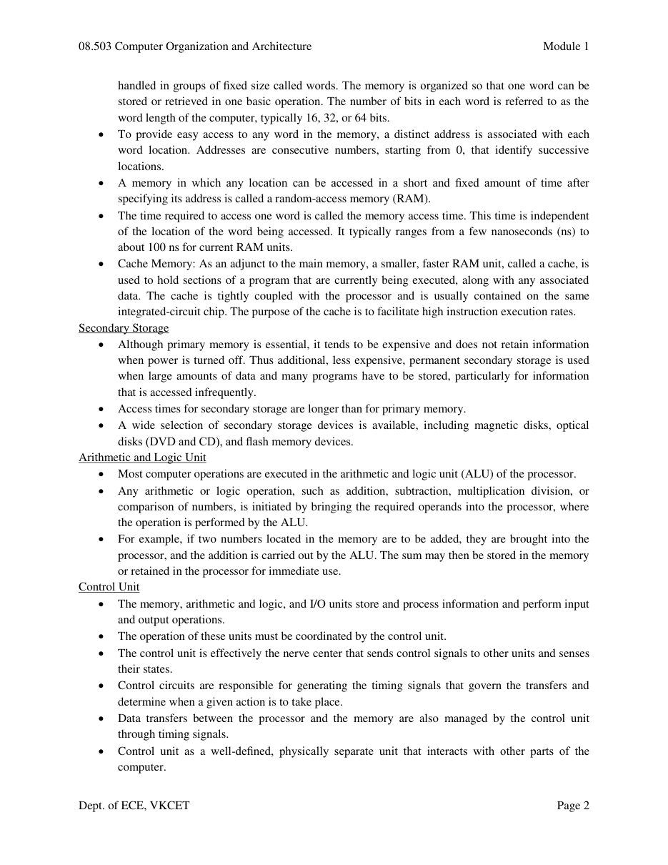 Computer Organization and Architecture — page 2