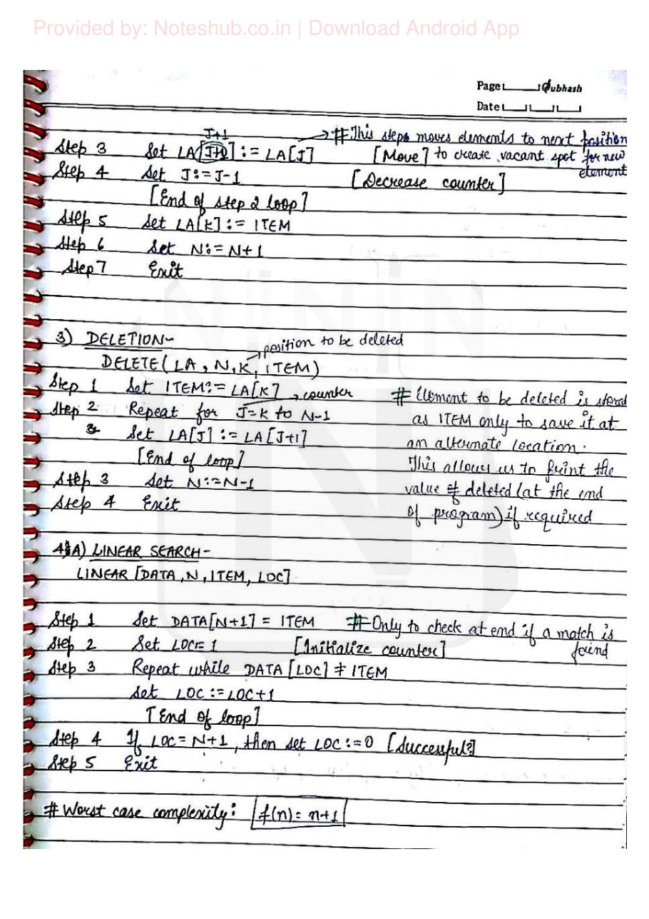 Data Structures Handwritten Notes — page 7