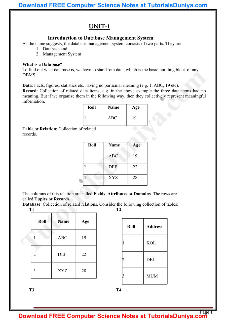 Database Management System Notes PDF — page 2