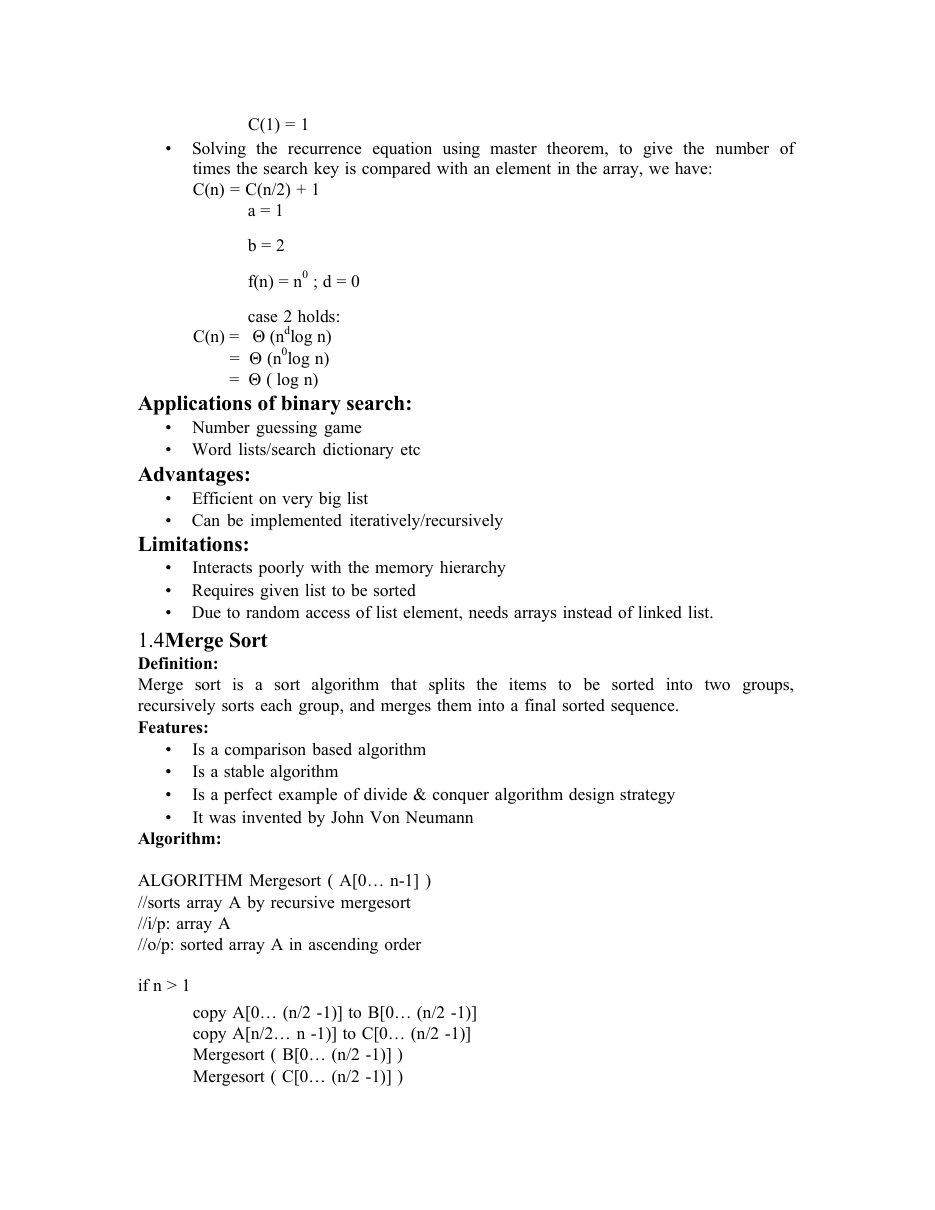 Design and Analysis of Algorithms DAA Notes — page 26